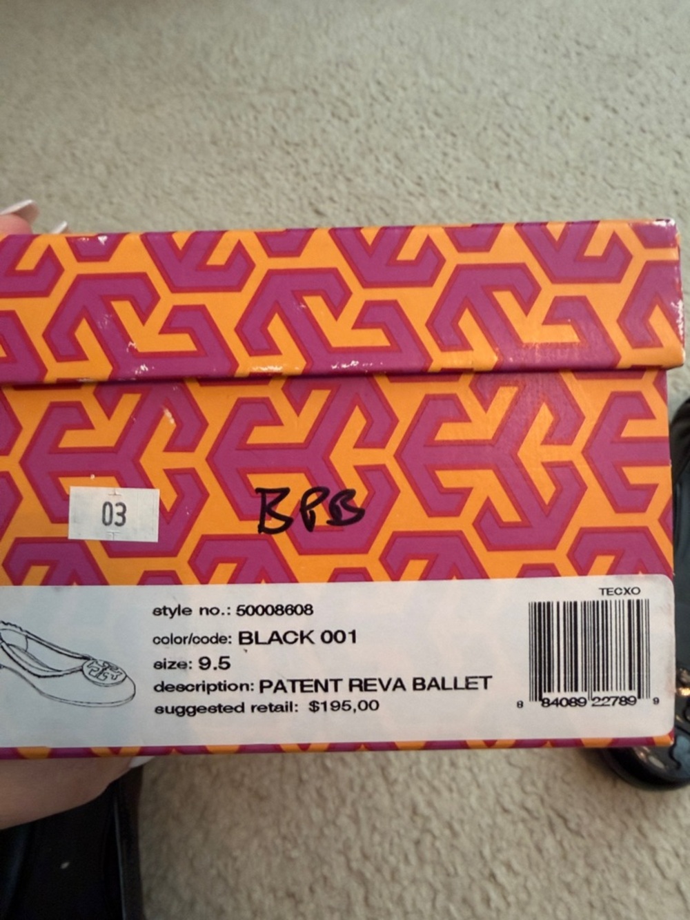 Tory Burch Black Patent Logo Reva Ballet Flats 9.5 - Picture 7 of 7